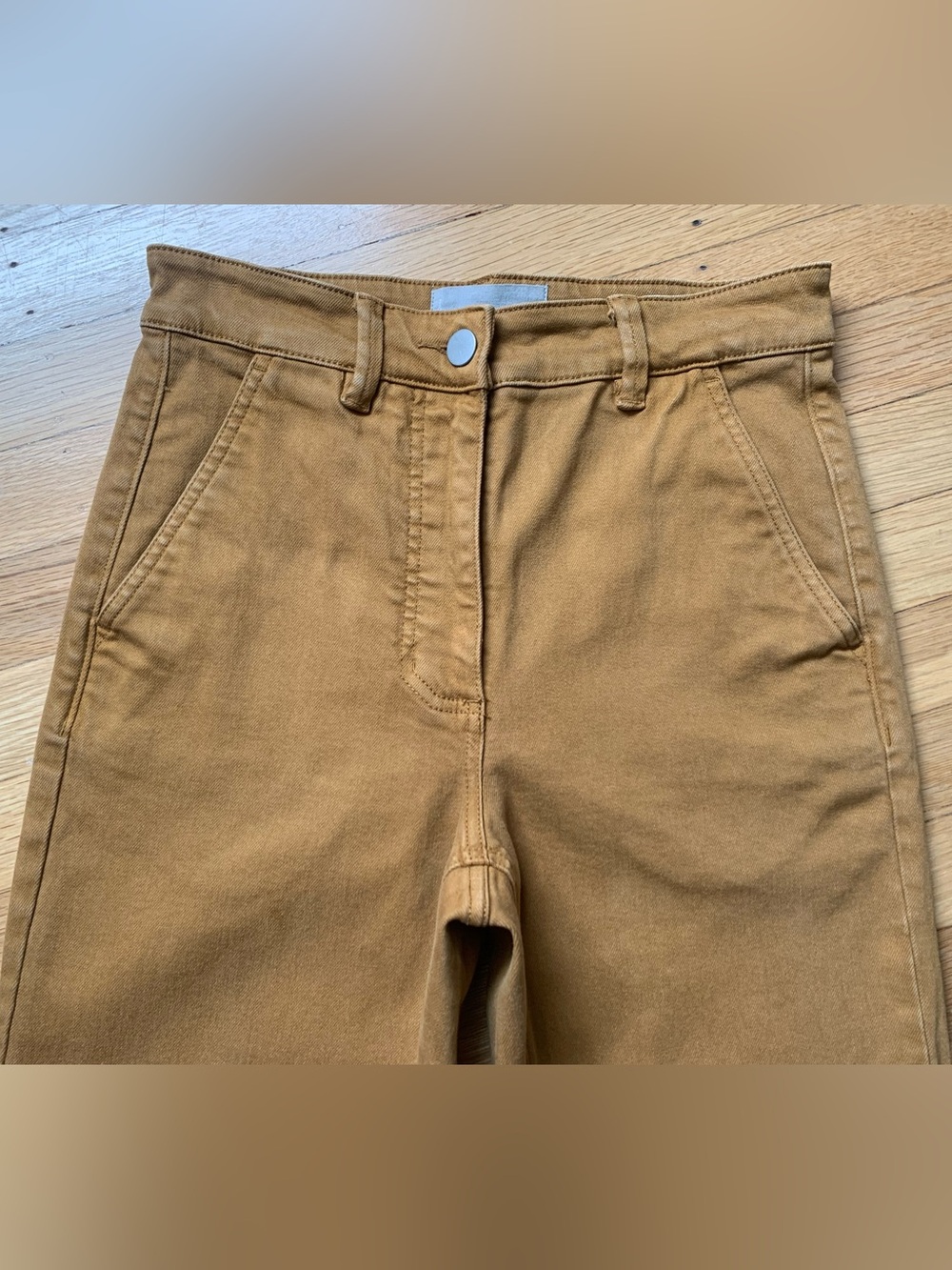 VGUC EVERLANE Womens Cropped Straight Leg High-Rise Jeans in Goldenrod Size 2 - Picture 8 of 15